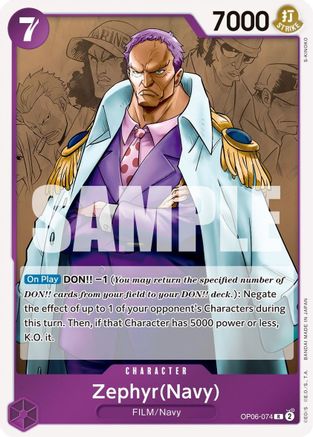 (OP06-074) Zephyr (Navy) - Wings of the Captain Foil