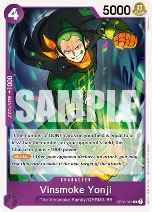 (OP06-067) Vinsmoke Yonji (067) - Wings of the Captain - Normal