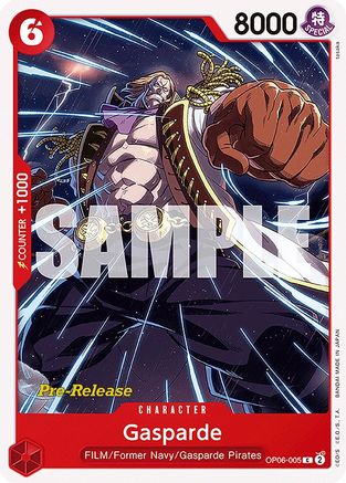 (OP06-005) Gasparde - Wings of the Captain Pre-Release Cards Normal