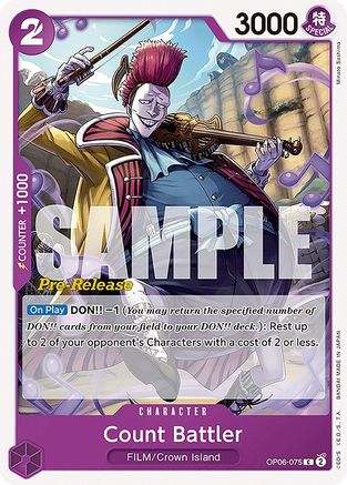 (OP06-075) Count Battler - Wings of the Captain Pre-Release Cards Normal