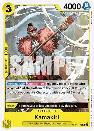 (OP06-102) Kamakiri - Wings of the Captain Pre-Release Cards Normal