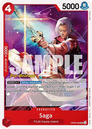 (OP06-006) Saga - Wings of the Captain Pre-Release Cards Normal