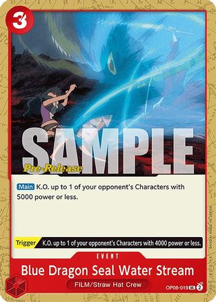 (OP06-019) Blue Dragon Seal Water Stream - Wings of the Captain Pre-Release Cards Normal