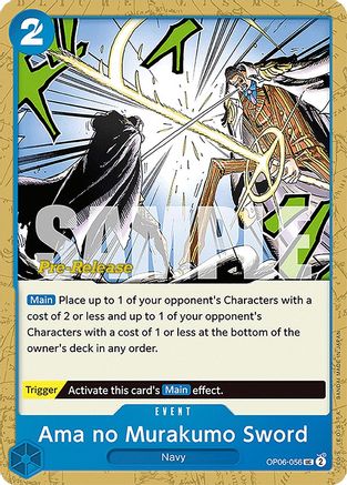 (OP06-056) Ama no Murakumo Sword - Wings of the Captain Pre-Release Cards Normal