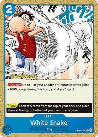 (OP06-059) White Snake - Wings of the Captain Pre-Release Cards Normal