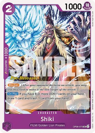 (OP06-073) Shiki - Wings of the Captain Pre-Release Cards Normal