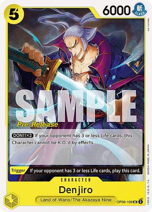 (OP06-109) Denjiro - Wings of the Captain Pre-Release Cards Normal