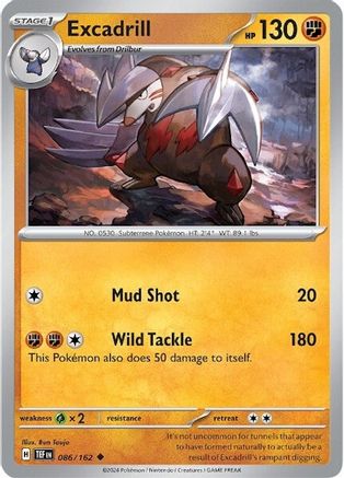 Excadrill 086/162 - SV05 Temporal Forces Reverse Holofoil - Uncommon