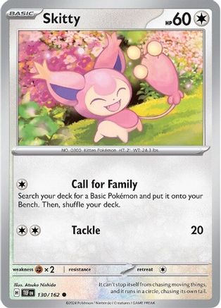 Skitty (130/162) - SV05 Temporal Forces Reverse Holofoil - Common