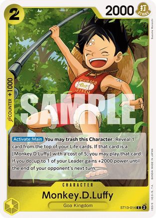 (ST13-014) Monkey.D.Luffy (014) - Ultra Deck: The Three Brothers Foil