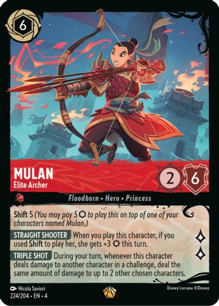 (224/204) Mulan - Elite Archer (224/204) - Illumineer's Quest: Deep Trouble Cold Foil