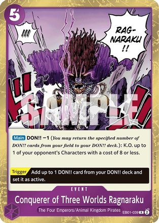 (EB01-039) Conquerer of Three Worlds Ragnaraku - Extra Booster: Memorial Collection - Foil