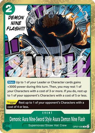 (OP07-036) Demonic Aura Nine-Sword Style Asura Demon Nine Flash - 500 Years in the Future Foil
