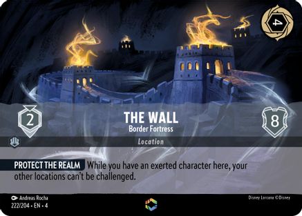(222/204) The Wall - Border Fortress (Enchanted) - Ursula's Return Holofoil