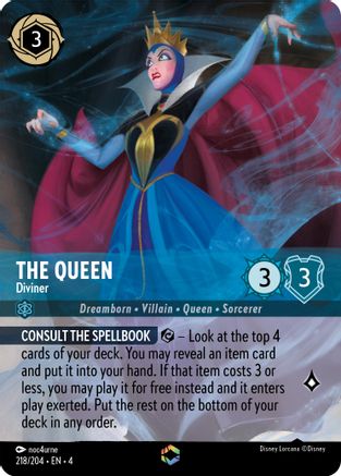 (218/204) The Queen - Diviner (Enchanted) - Ursula's Return Holofoil
