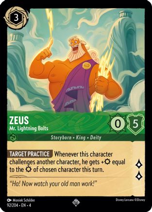 (092/204) Zeus - Mr. Lightning Bolts - Ursula's Return Cold Foil