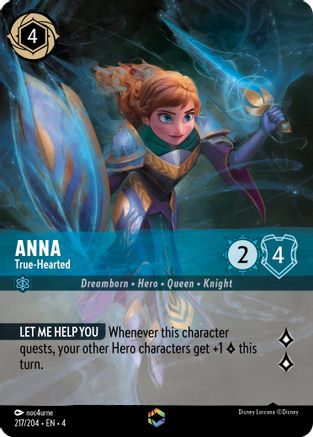 (217/204) Anna - True-Hearted (Enchanted) - Ursula's Return Holofoil