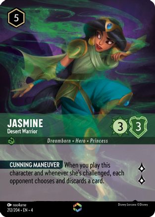 (212/204) Jasmine - Desert Warrior (Enchanted) - Ursula's Return Holofoil