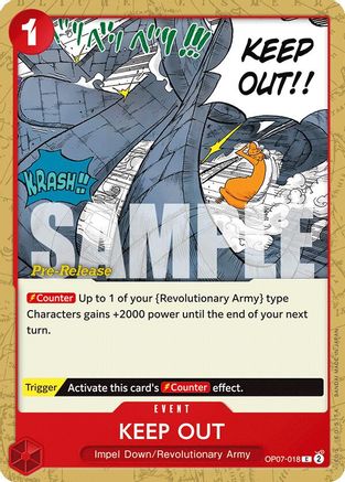 (OP07-018) Keep Out - 500 Years in the Future Pre-Release Cards Normal