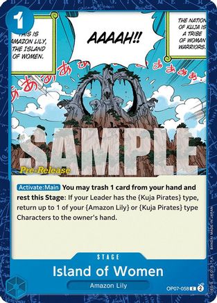 (OP07-058) Island of Women - 500 Years in the Future Pre-Release Cards Normal