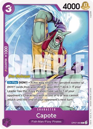 (OP07-063) Capote - 500 Years in the Future Pre-Release Cards Normal