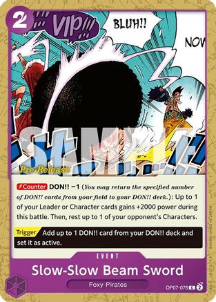 (OP07-076) Slow-Slow Beam Sword - 500 Years in the Future Pre-Release Cards Normal