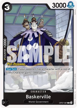 (OP07-087) Baskerville - 500 Years in the Future Pre-Release Cards Normal
