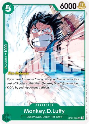 (OP07-033) Monkey.D.Luffy (033) - 500 Years in the Future Pre-Release Cards Normal