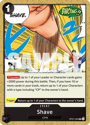 (OP07-094) Shave - 500 Years in the Future Pre-Release Cards Normal