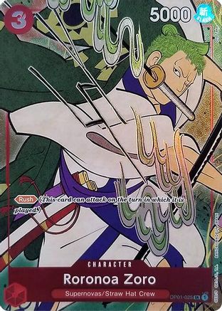 (OP01-025) Roronoa Zoro (English Version 1st Anniversary Set) - One Piece Promotion Cards Foil