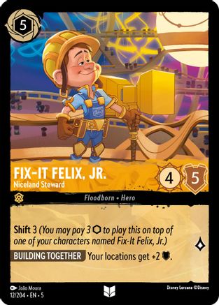 (012/204) Fix-It Felix, Jr. - Niceland Steward - Shimmering Skies Cold Foil