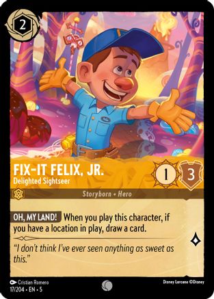 (017/204) Fix-It Felix, Jr. - Delighted Sightseer - Shimmering Skies Normal