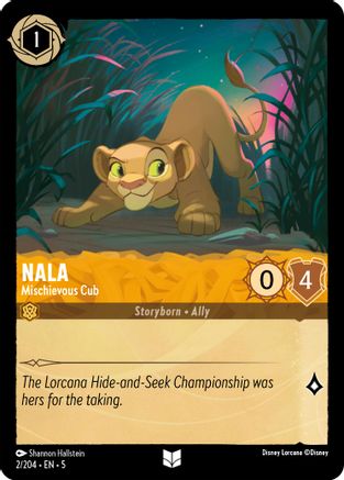 (002/204) Nala - Mischievous Cub - Shimmering Skies Cold Foil