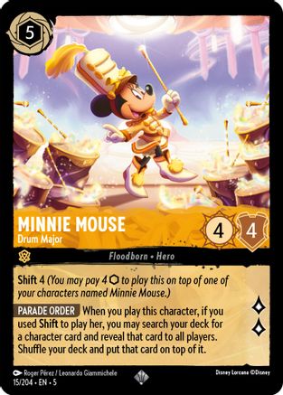 (015/204) Minnie Mouse - Drum Major - Shimmering Skies Cold Foil