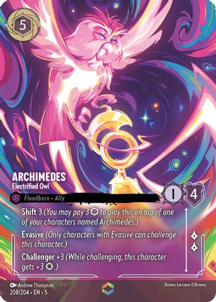 (208/204) Archimedes - Electrified Owl (Enchanted) - Shimmering Skies Holofoil