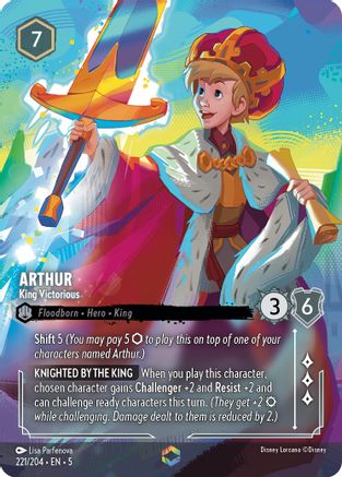 (221/204) Arthur - King Victorious (Enchanted) - Shimmering Skies Holofoil
