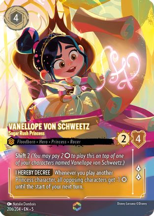 (206/204) Vanellope von Schweetz - Sugar Rush Princess (Enchanted) - Shimmering Skies Holofoil