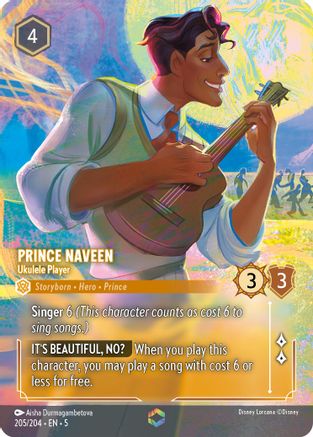 (205/204) Prince Naveen - Ukulele Player (Enchanted) - Shimmering Skies Holofoil