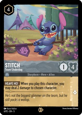 (006) Stitch - Team Underdog - Disney Lorcana Promo Cards Cold Foil