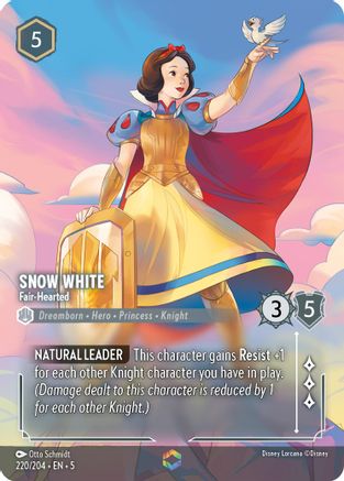(220/204) Snow White - Fair-Hearted (Enchanted) - Shimmering Skies Holofoil
