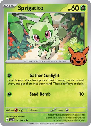 Sprigatito - 012/193 - Trick or Trade BOOster Bundle 2024 Normal