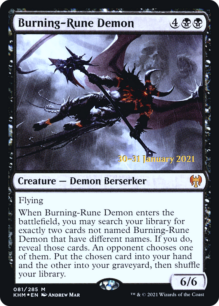Burning-Rune Demon (PRE-81S) - Kaldheim Promos (Prerelease) Foil
