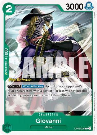 (OP08-026) Giovanni - Two Legends Pre-Release Cards Normal