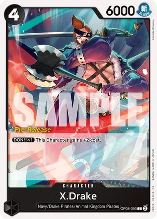 (OP08-093) X.Drake - Two Legends Pre-Release Cards Normal