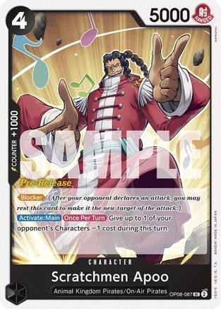 (OP08-087) Scratchmen Apoo - Two Legends Pre-Release Cards Normal