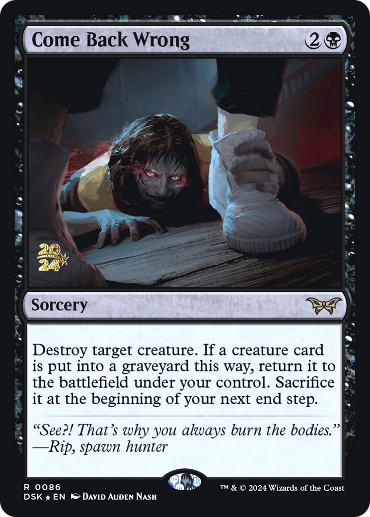 Come Back Wrong (PRE-086) - Duskmourn: House of Horror Promos (Prerelease) Foil