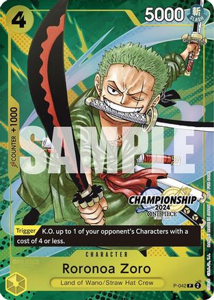 (P-042) Roronoa Zoro (CS 2024 Event Pack Finalist) - One Piece Promotion Cards Foil