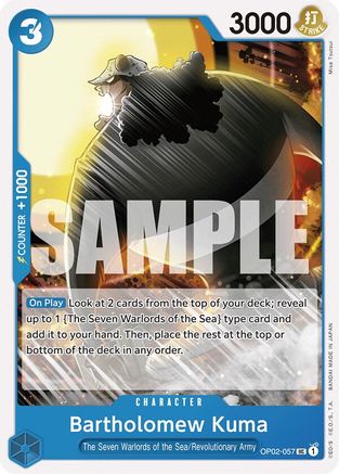 (OP02-057) Bartholomew Kuma - Starter Deck 17: BLUE Donquixote Doflamingo - Normal