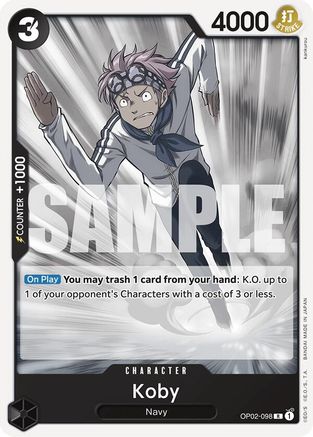 (OP02-098) Koby - Starter Deck 19: BLACK Smoker Normal