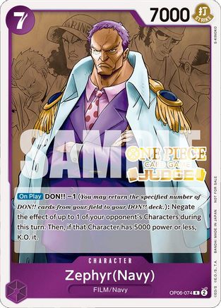 (OP06-074) Zephyr (Navy) (Judge Pack Vol. 4) - One Piece Promotion Cards Foil
